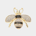 Sensibling Corp. - Pearl Embellished Honey Bee Pin Brooch: GOLD CLEAR