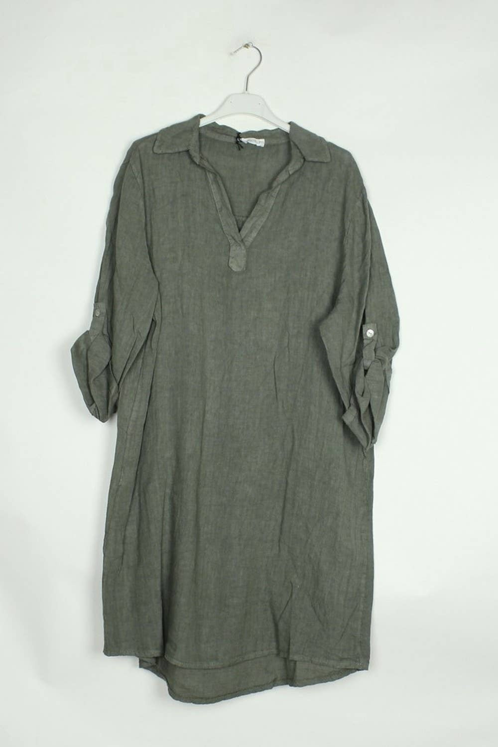 LÉA & LUC - Short Dresses in 100% Linen | Khaki