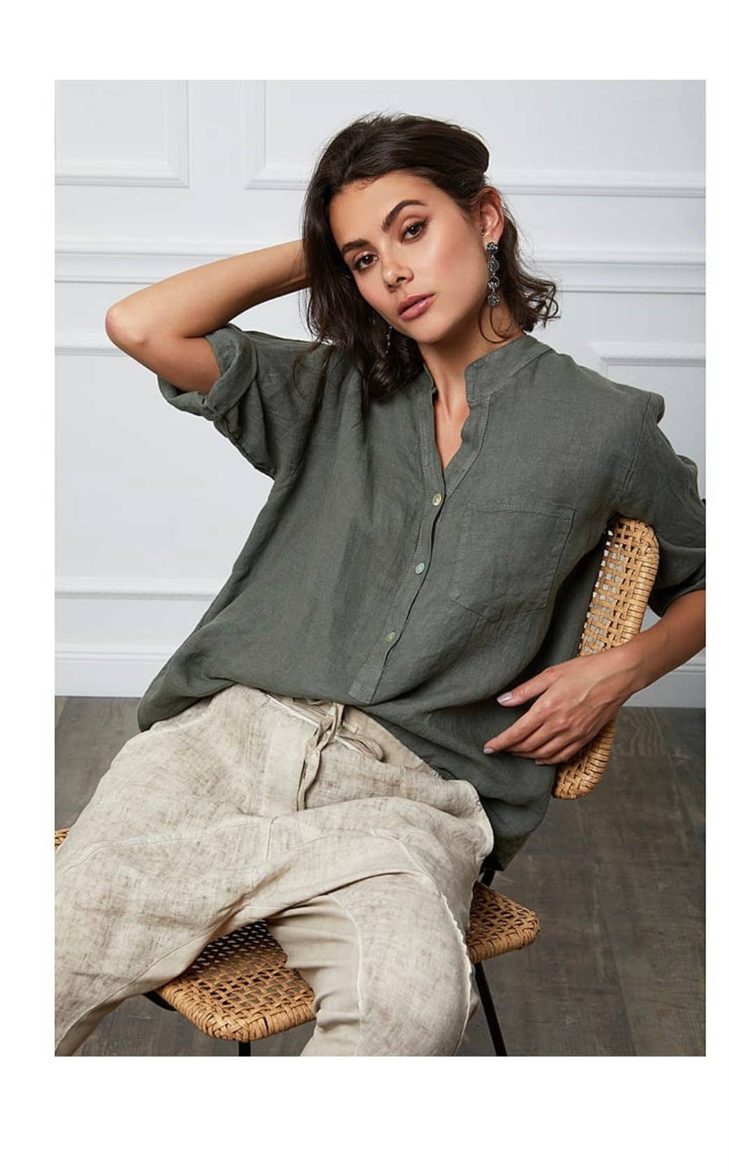 LÉA & LUC - 100% Linen Blouse | Taupe