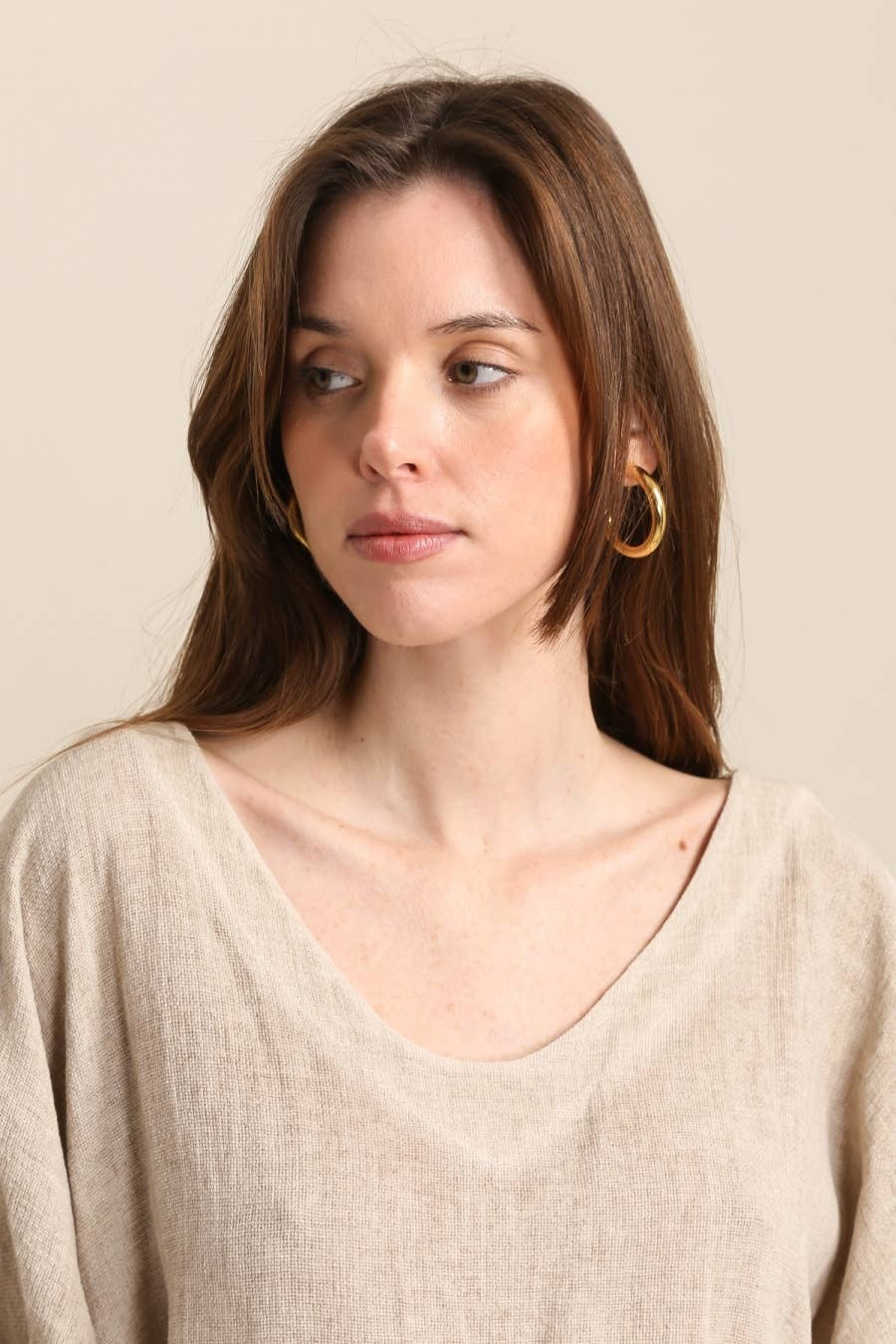 LÉA & LUC - Blouse in 50% linen and 50% cotton | White
