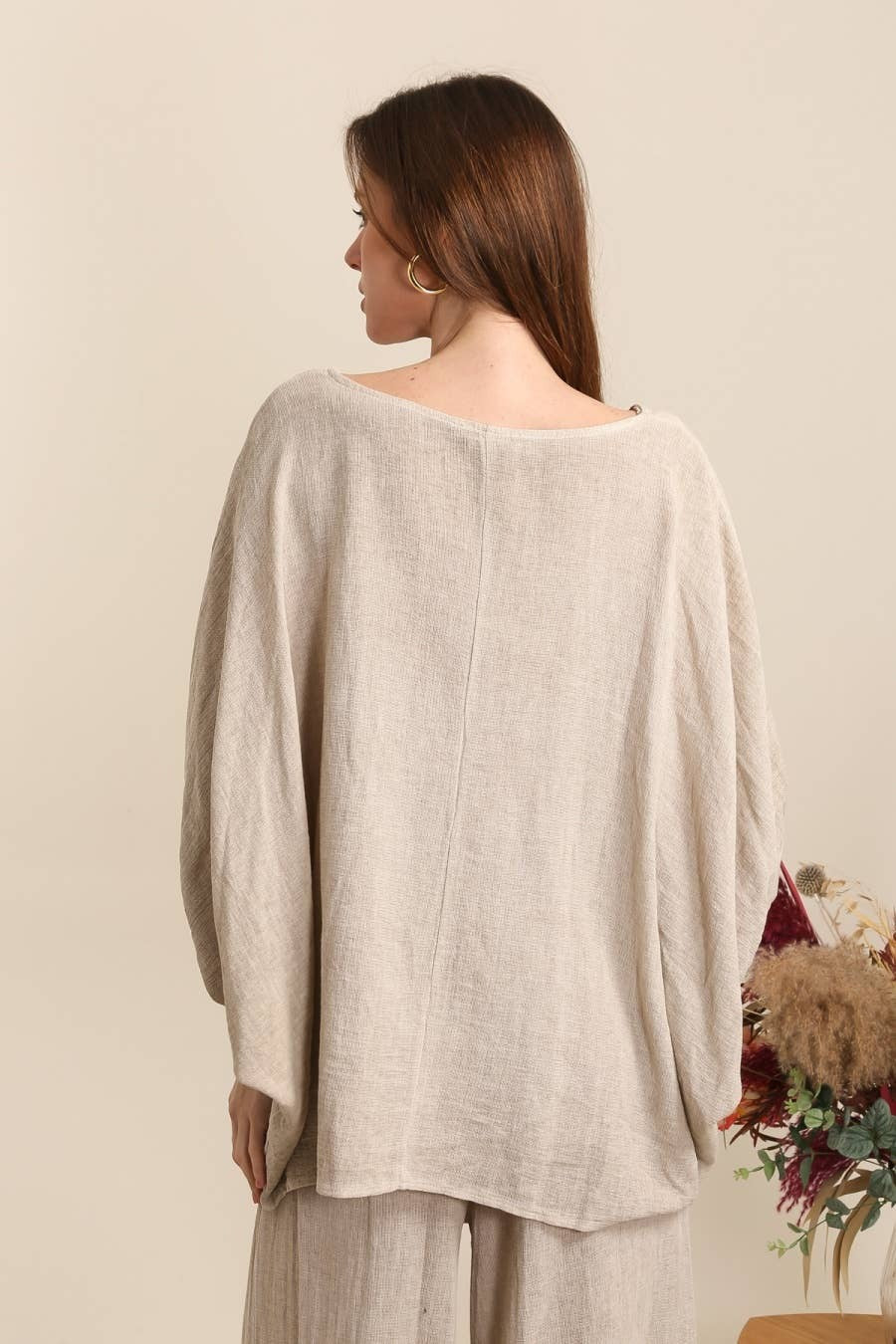 LÉA & LUC - Blouse in 50% linen and 50% cotton | White