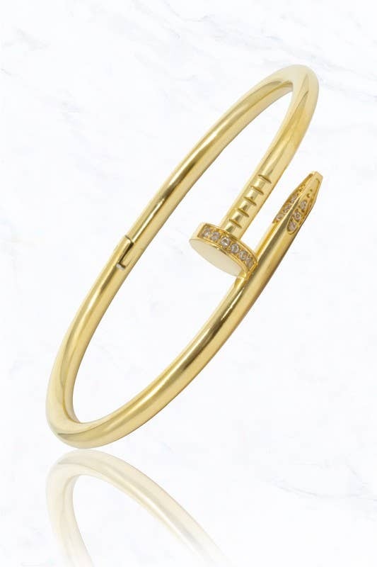 Suzie Q USA - Gold Nail Design Bracelet: Yellow Gold