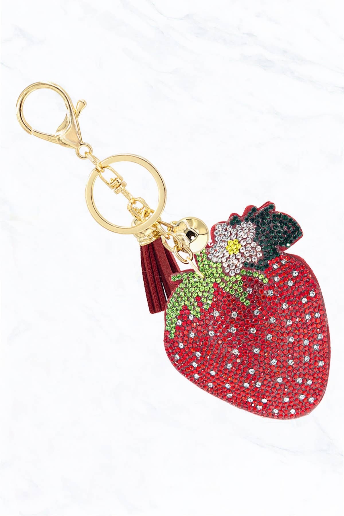 Strawberry Flower Keychain