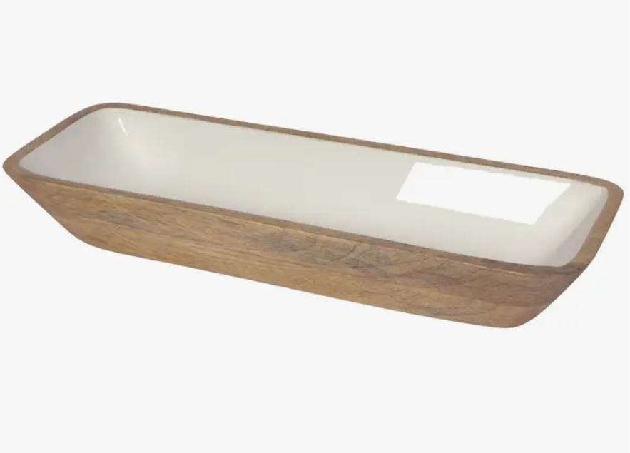Danica Heirloom - White Mango Wood Rectangle Bowl