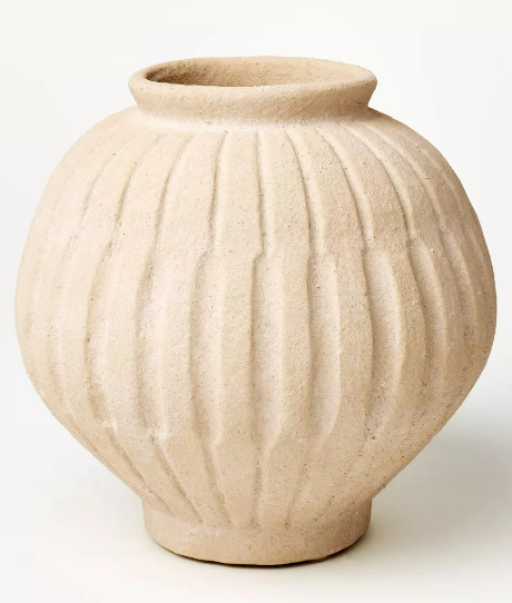 Tall Carved Ceramic Vase