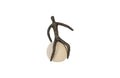 Phillips Collection | Abstract Figure on Bleached Wood Base Bronze Finish Left Arm Down Accent