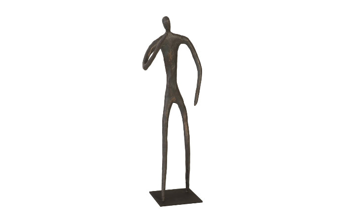 Phillips Collection | Abstract Figure on Metal Base Bronze Finish Elbow Bent Accent