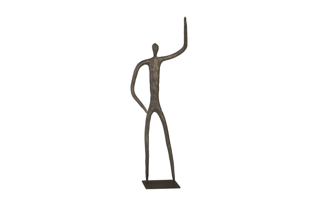 Phillips Collection | Abstract Figure on Metal Base Bronze Finish Arm Up Accent