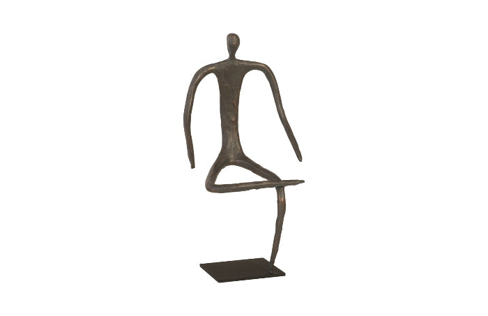 Phillips Collection | Abstract Figure on Metal Base Bronze Finish Leg Folded Accent
