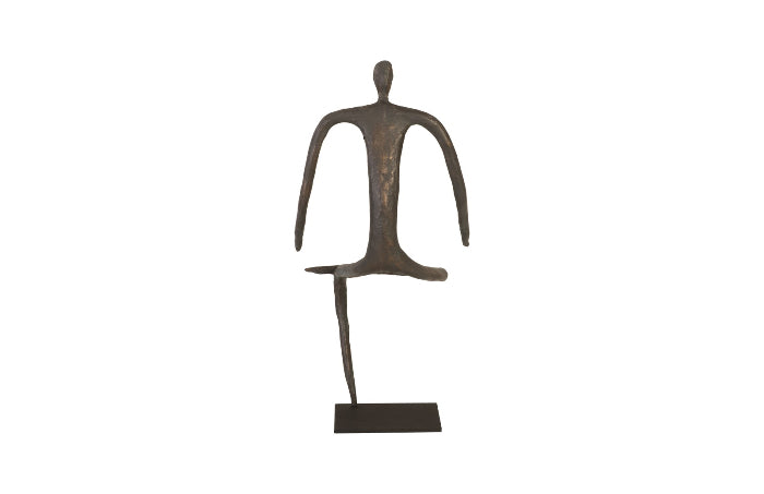 Phillips Collection | Abstract Figure on Metal Base Bronze Finish Leg Folded Accent