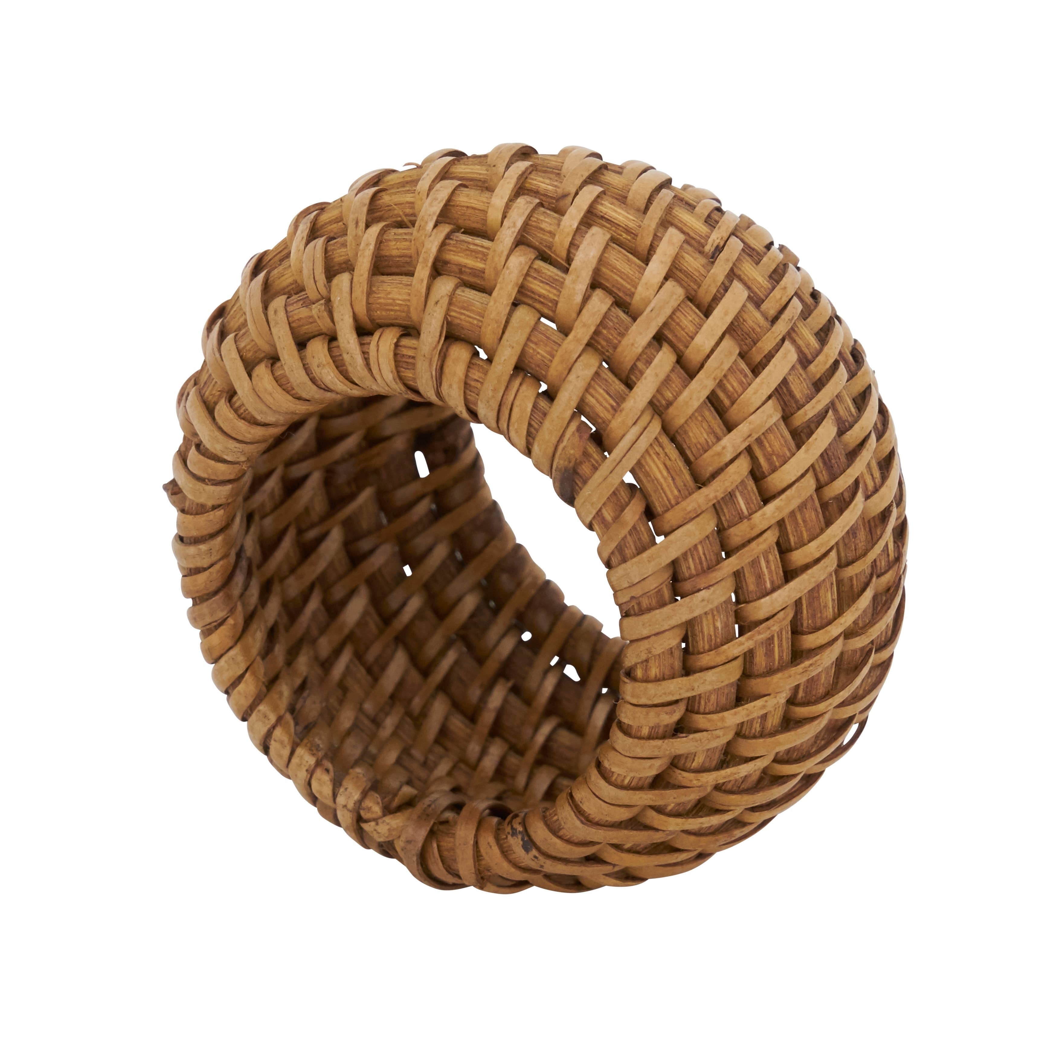 Woven Rattan Napkin Ring: 2.4", Caramel