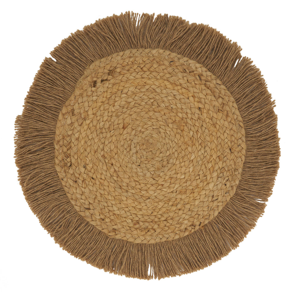 Jute Fringe Placemat: 13", Natural - set of 4 default