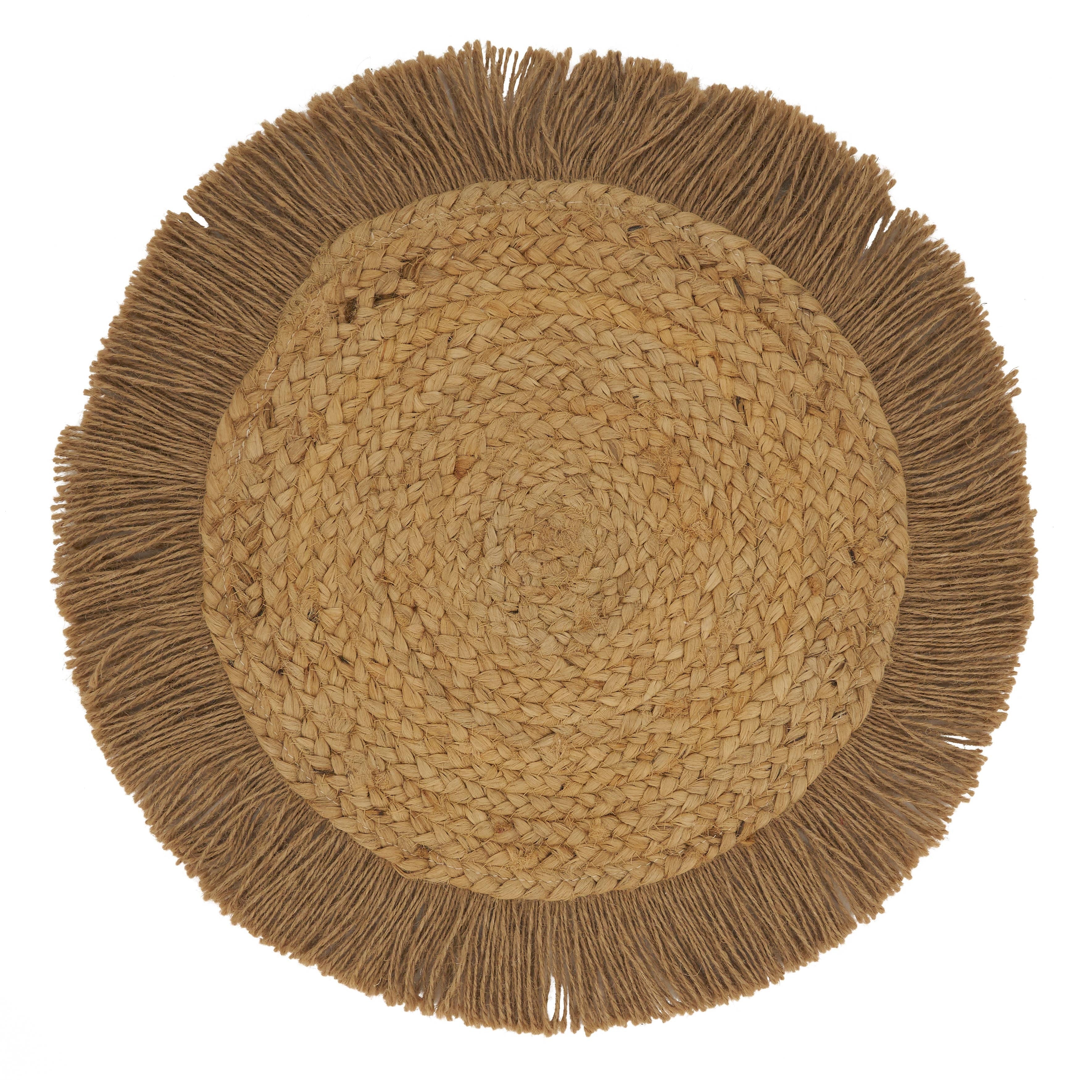 Jute Fringe Placemat: 13", Natural - set of 4 default