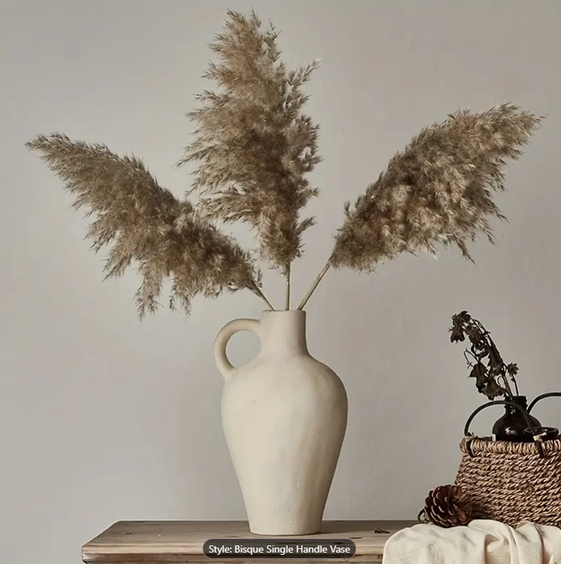 Bisque Single Handle Vase
