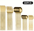 30pc Gold Silverware Set