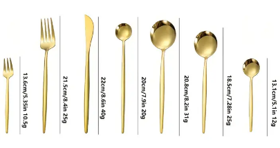 30pc Gold Silverware Set Regular
