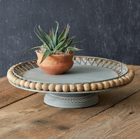 Boho Wood Ball Cake Stand