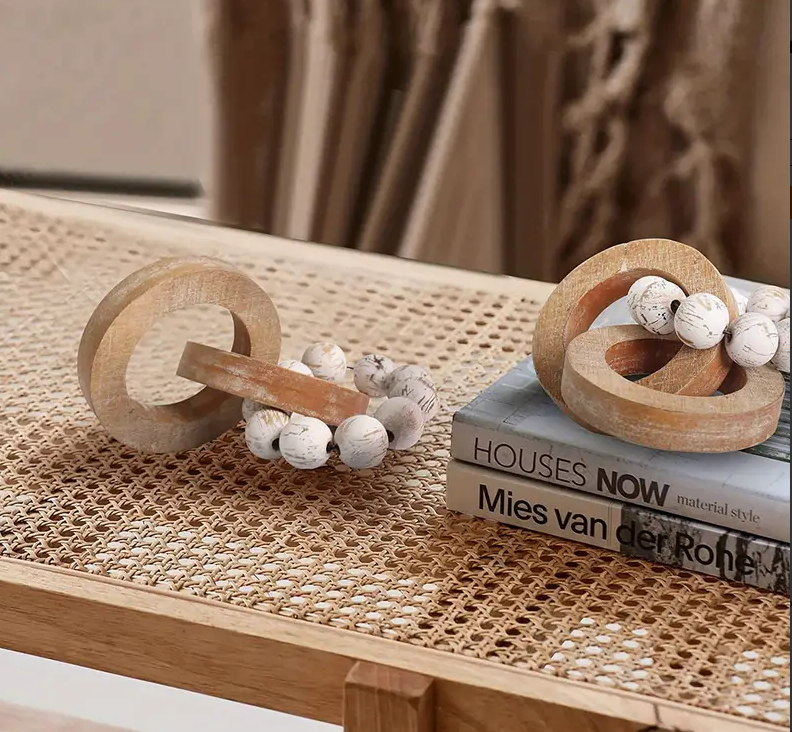 Wood Chain Walnut Table Top Decor