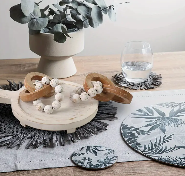 Wood Chain Walnut Table Top Decor