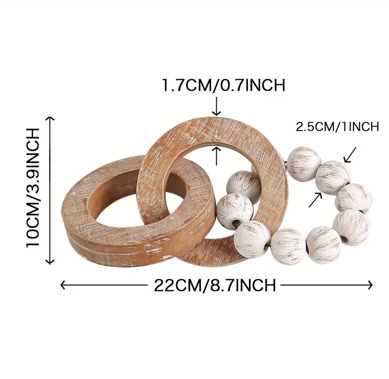 Wood Chain Walnut Table Top Decor