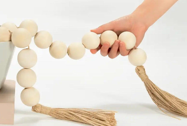 Large Wood Bead Garland