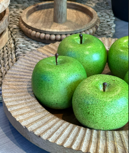 Round Mango Wood Carved Tray