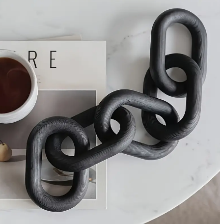 Black Wooden 5 Chain Link