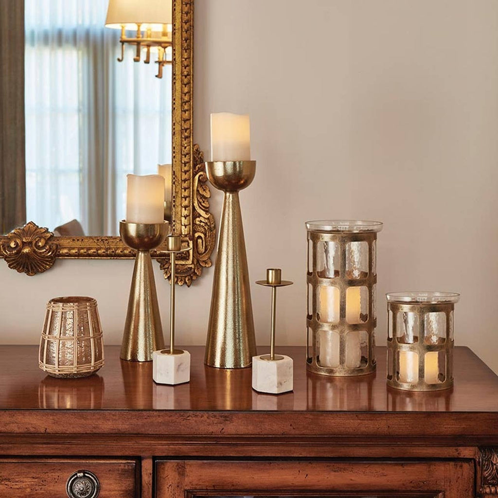 Gold Bamboo Candle Holder