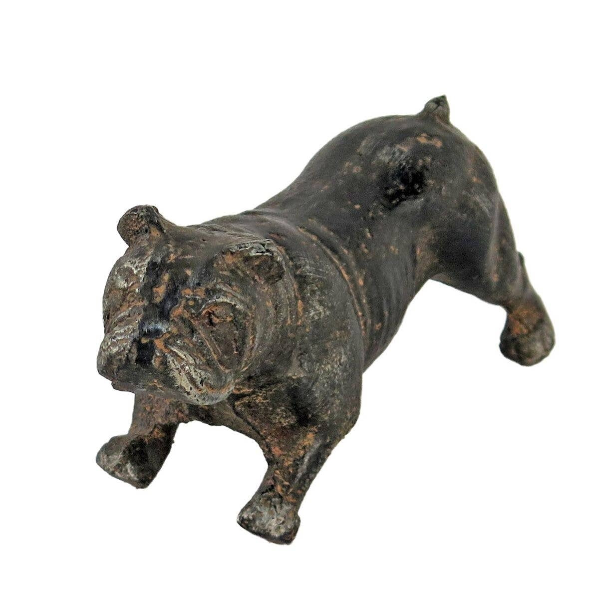Foreside Home & Garden - Rustic Distressed Cast Iron Bulldog Figurine Dog Decor Regular
