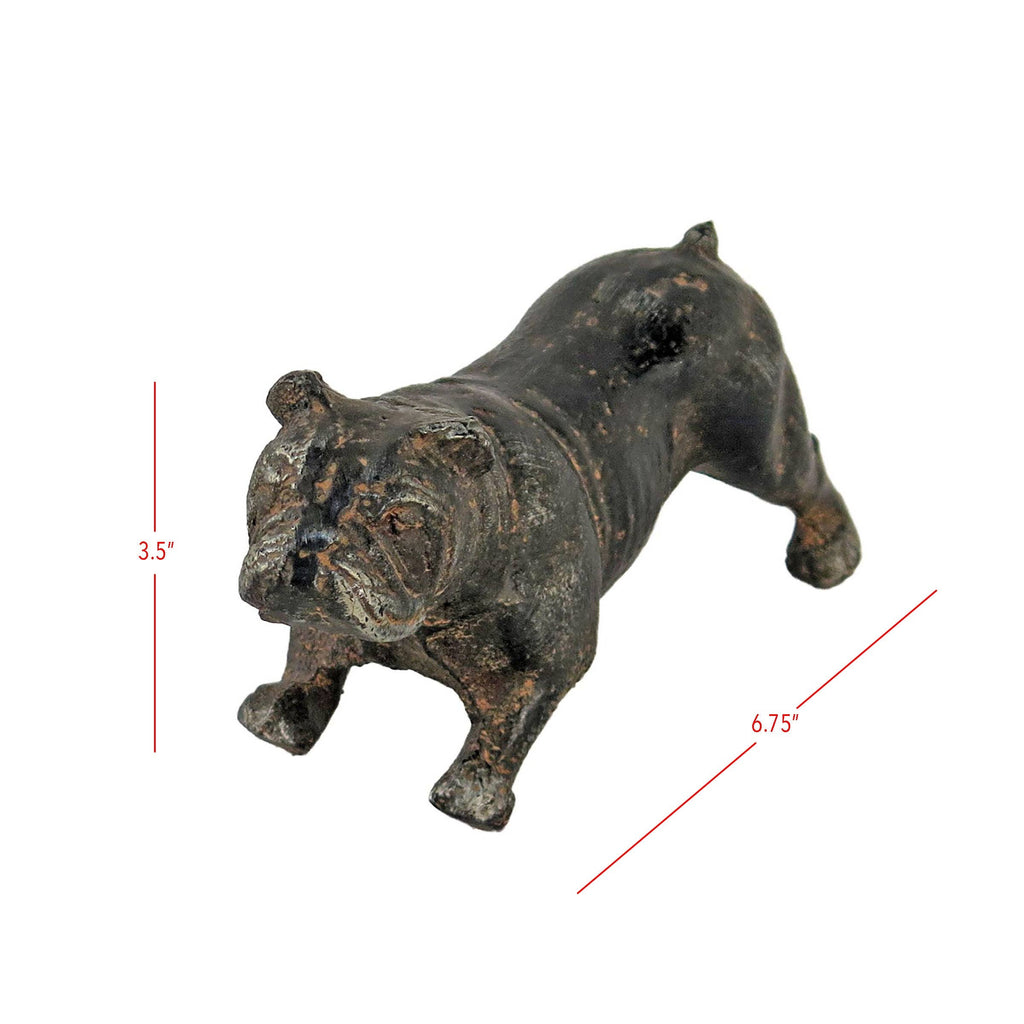 Foreside Home & Garden - Rustic Distressed Cast Iron Bulldog Figurine Dog Decor Regular
