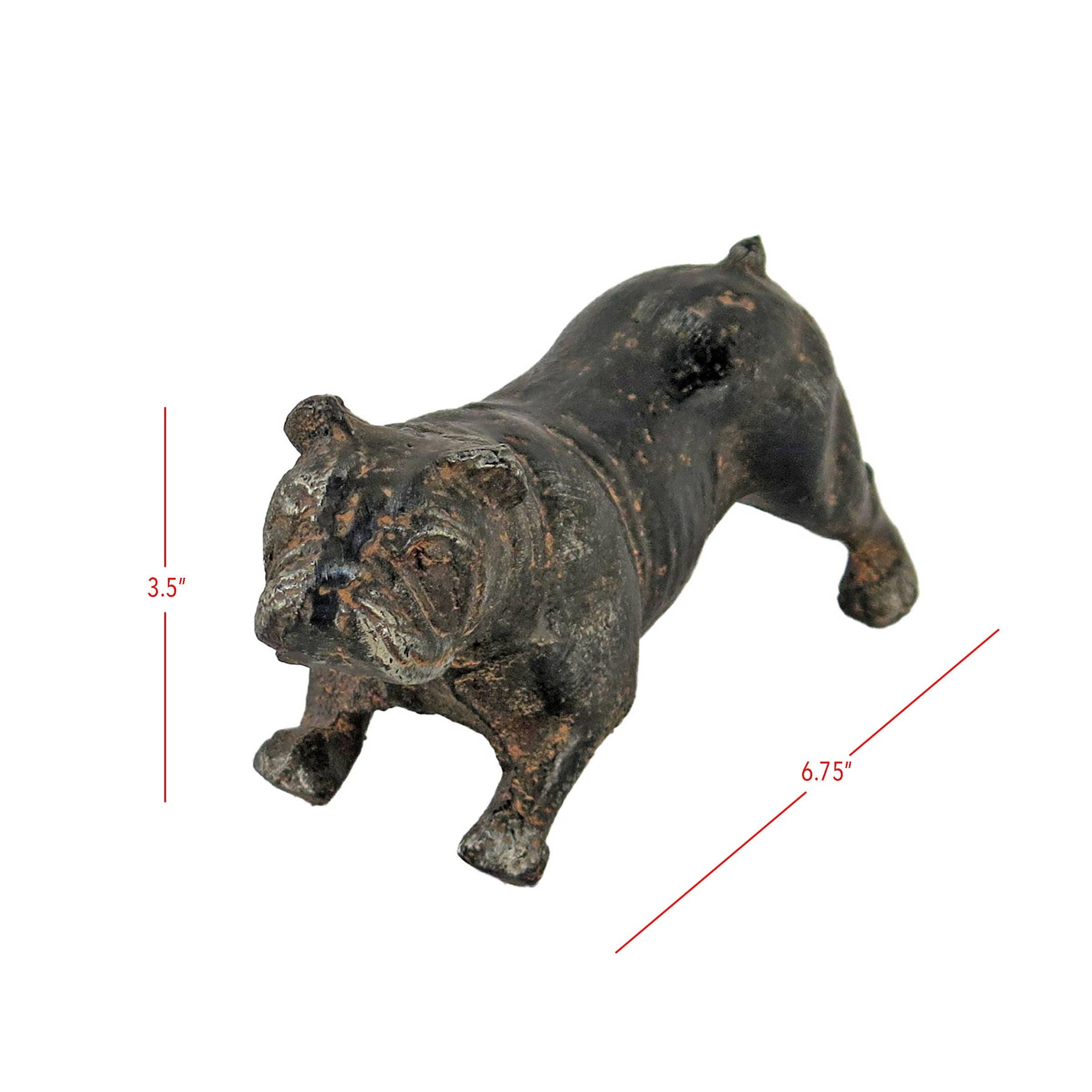 Foreside Home & Garden - Rustic Distressed Cast Iron Bulldog Figurine Dog Decor Regular