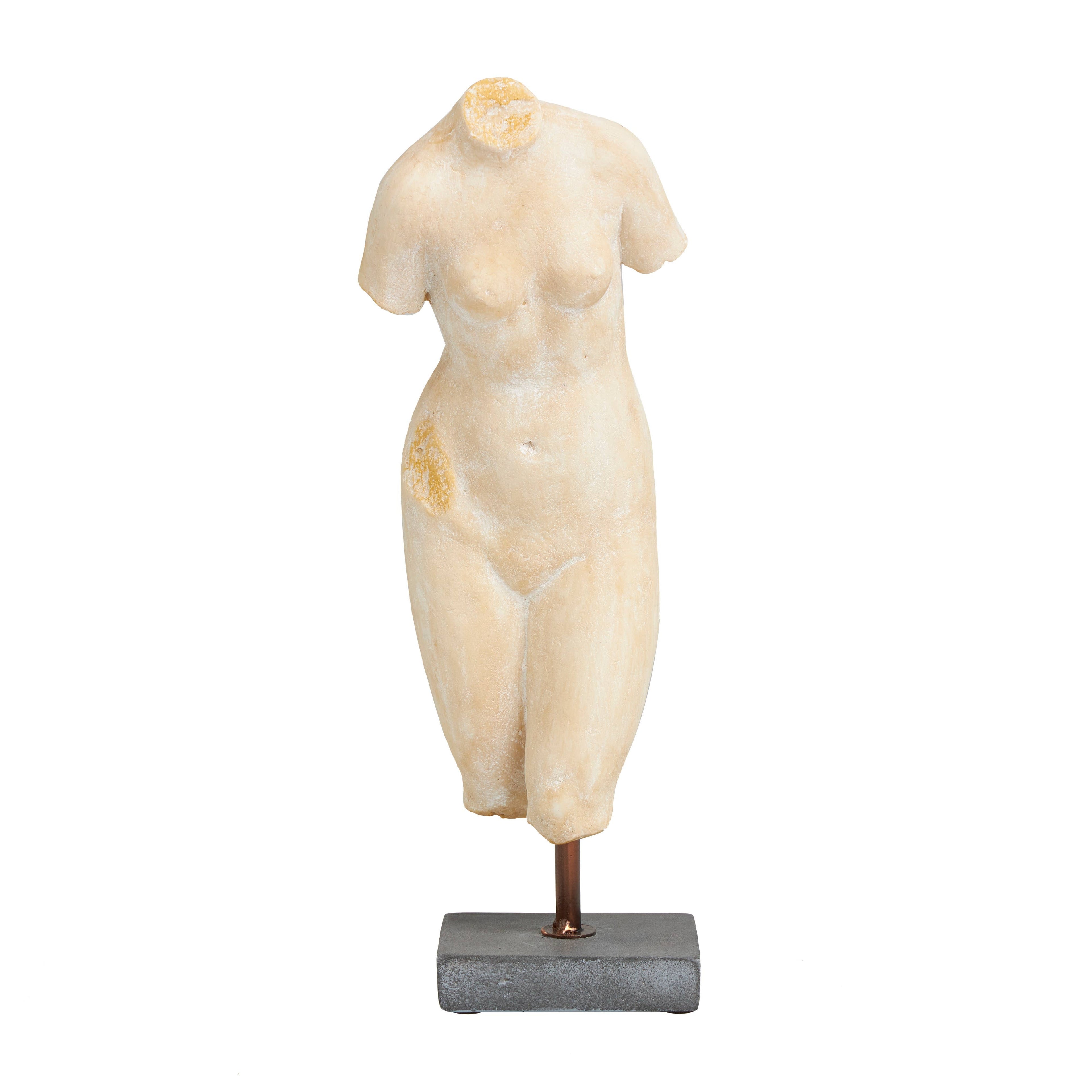 Modern Cream Polystone Woman Sculpture