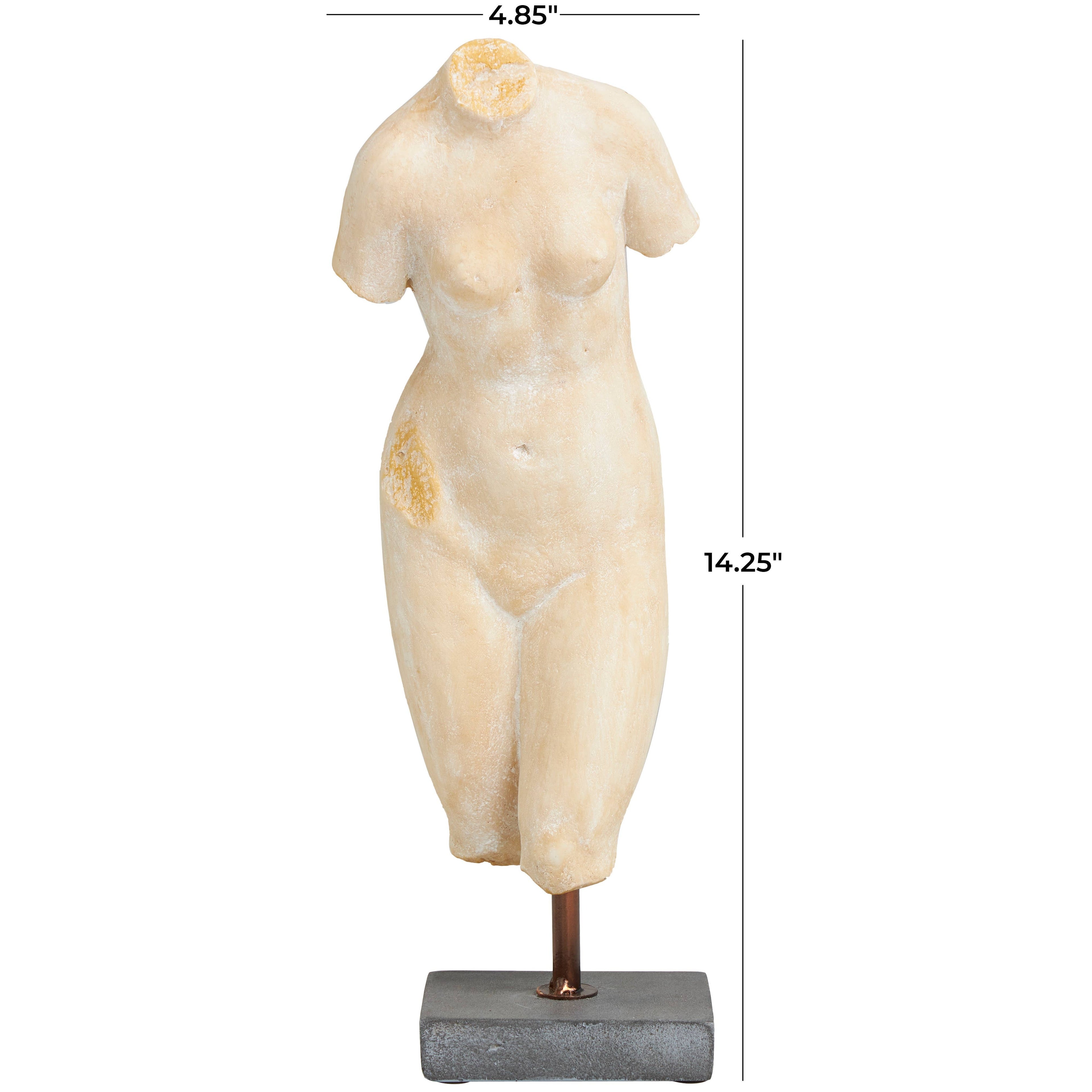 Modern Cream Polystone Woman Sculpture Regular