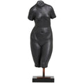 Modern Black Polystone Woman Sculpture