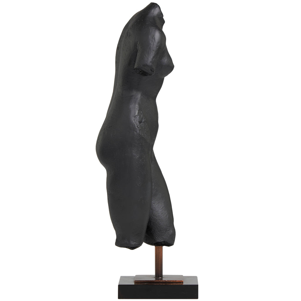 Modern Black Polystone Woman Sculpture Regular