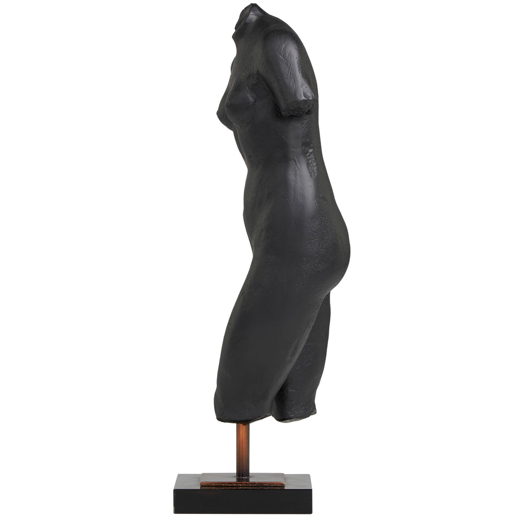 Modern Black Polystone Woman Sculpture Regular