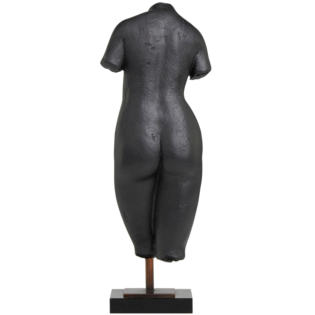 Modern Black Polystone Woman Sculpture Regular
