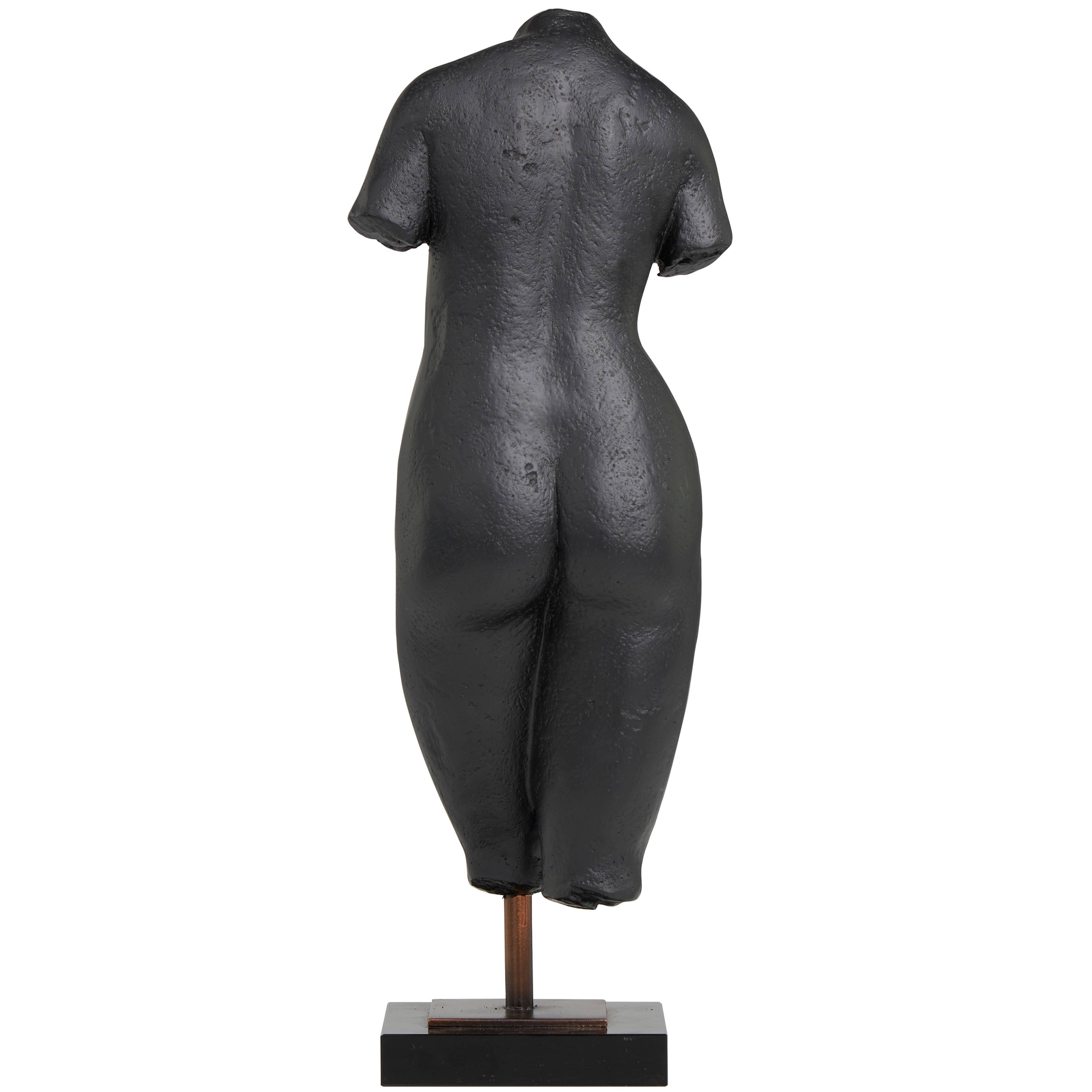 Modern Black Polystone Woman Sculpture Regular