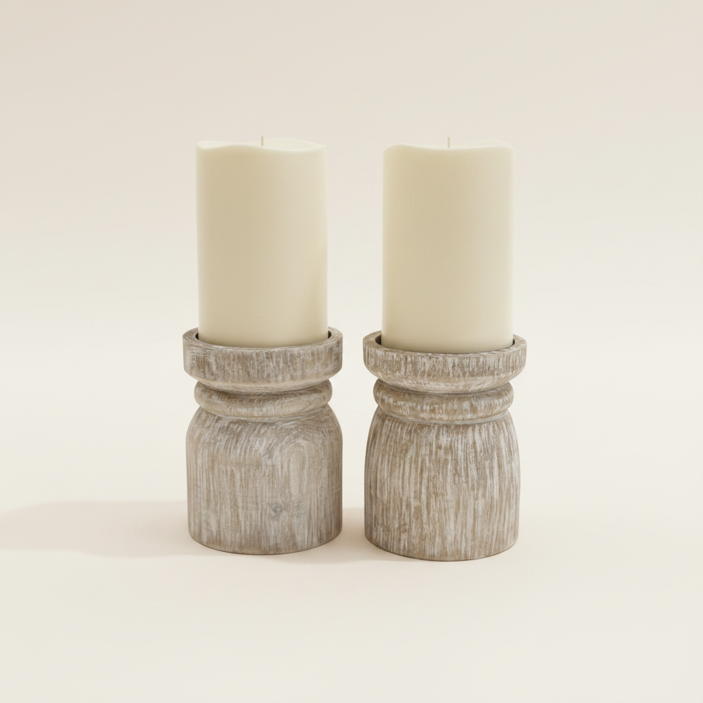 Rustic WoodenCandle Holders