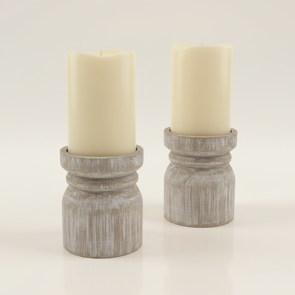 Rustic WoodenCandle Holders