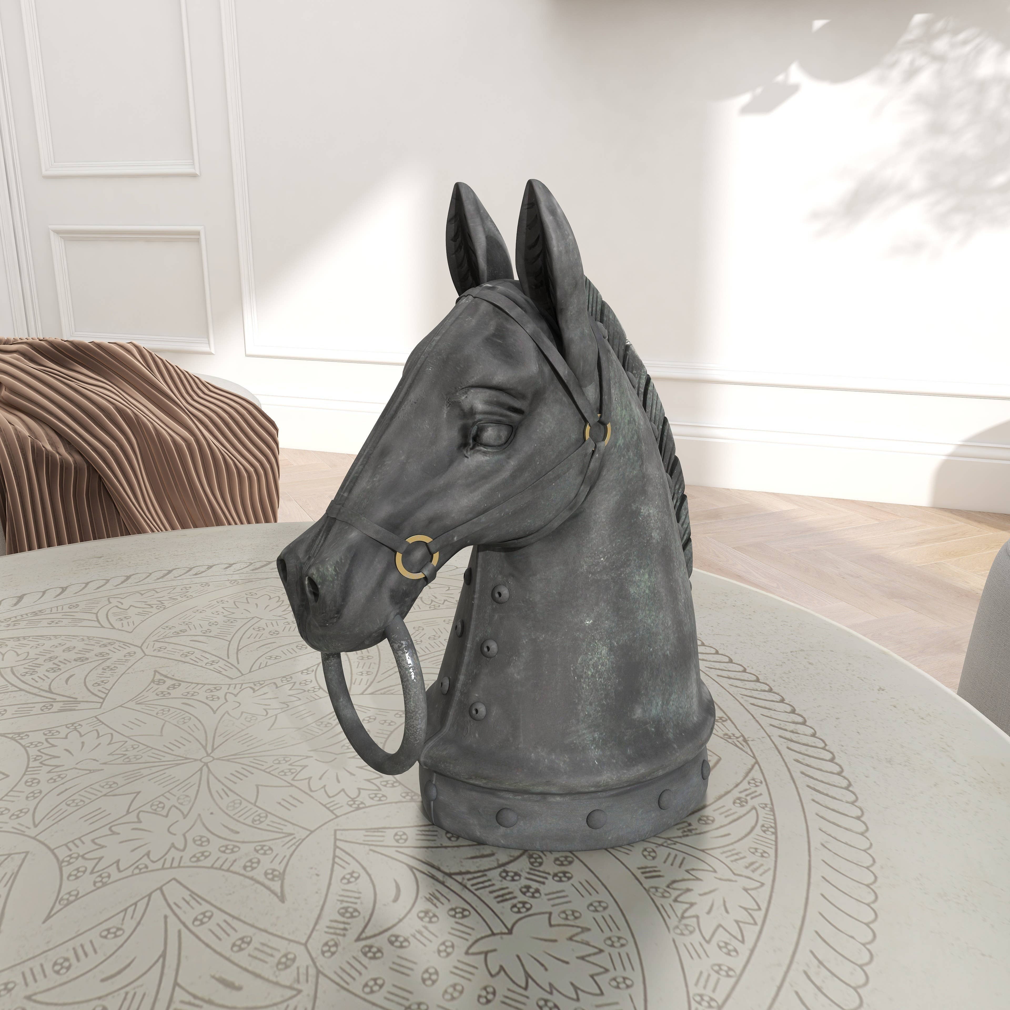 Traditional Black Polystone Sculpture Regular