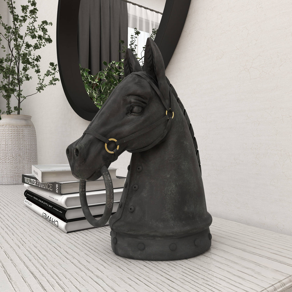 Traditional Black Polystone Sculpture Regular