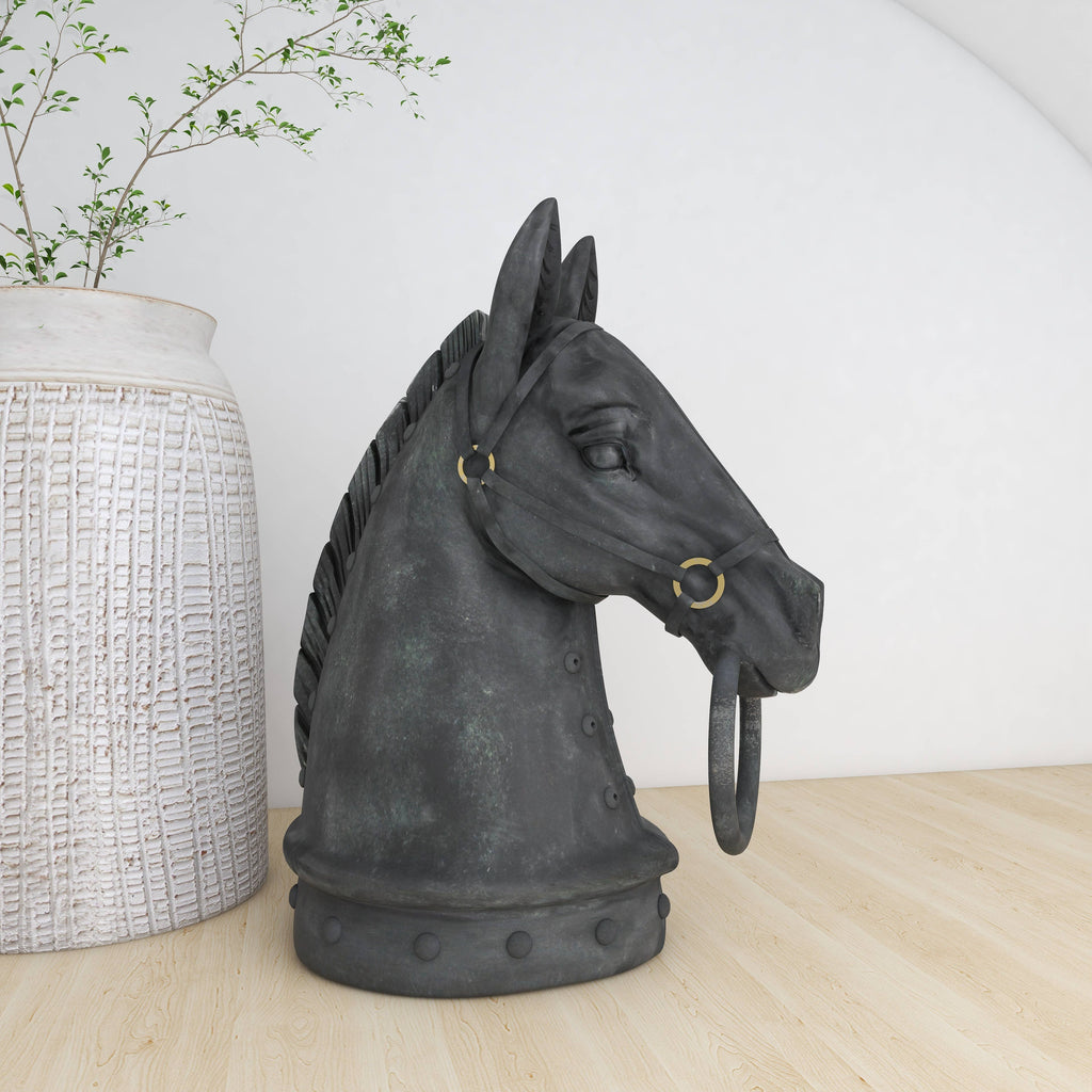 Traditional Black Polystone Sculpture Regular