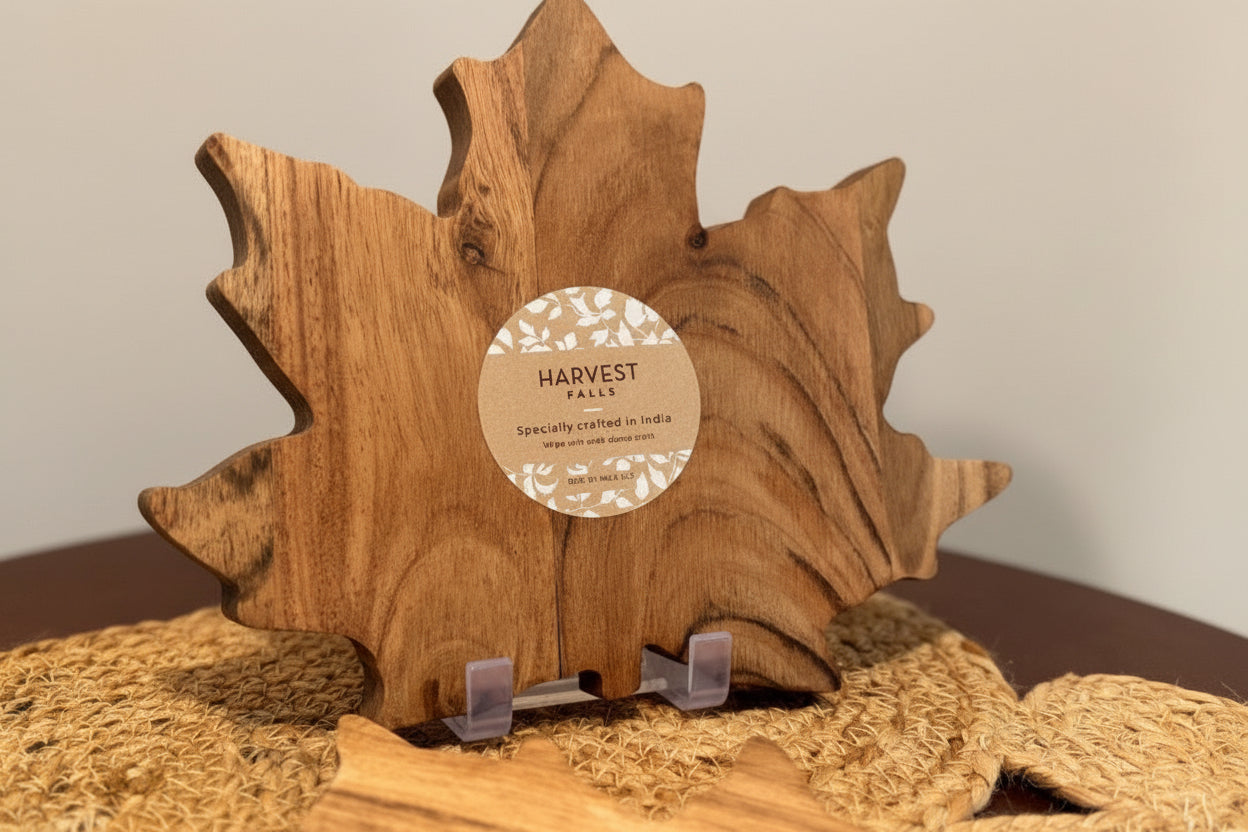 Maple Leaf Wood Spoon Rest