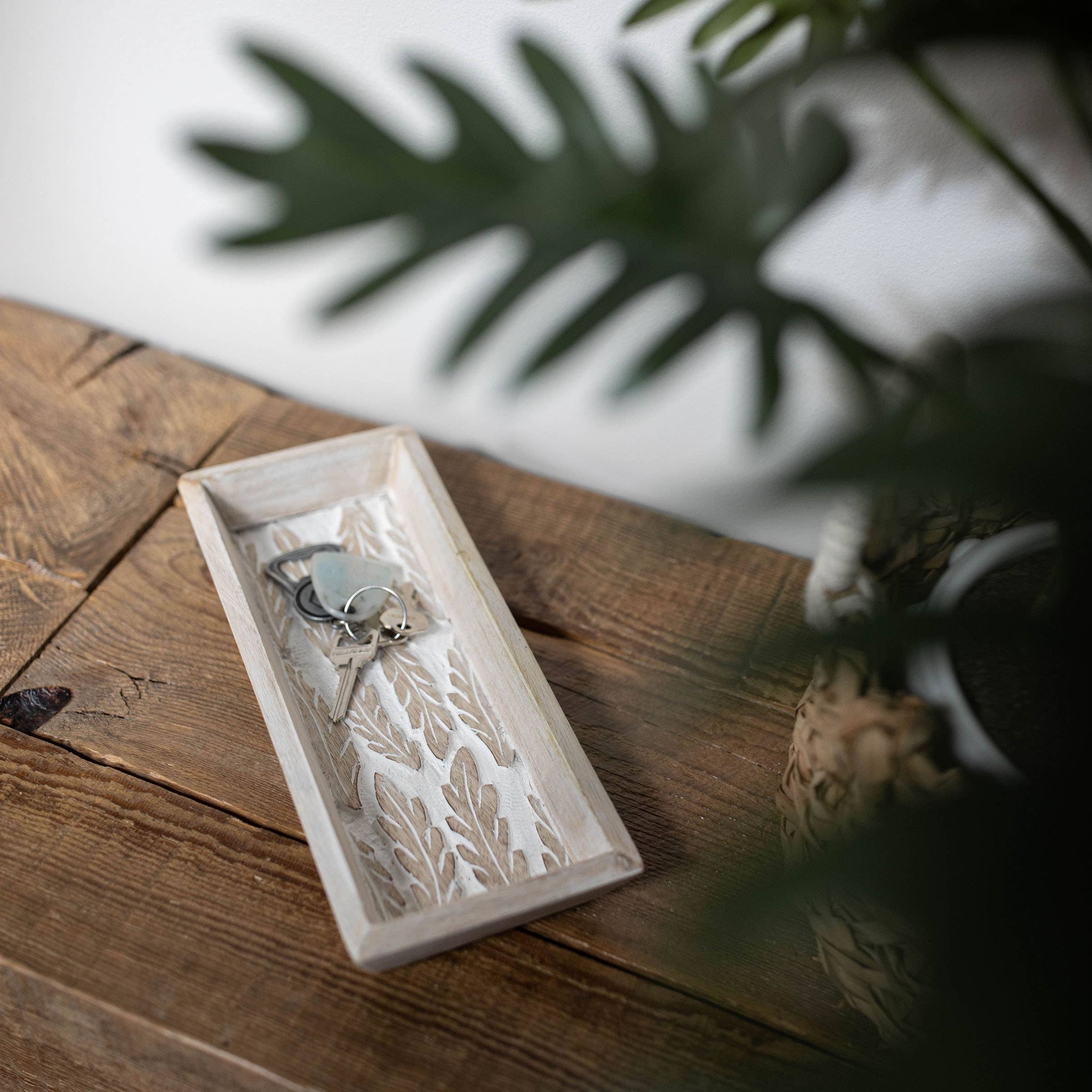 Carved Feather Tray