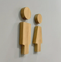 Natural 2pc 6.6" Men and Woman Bathroom Sign