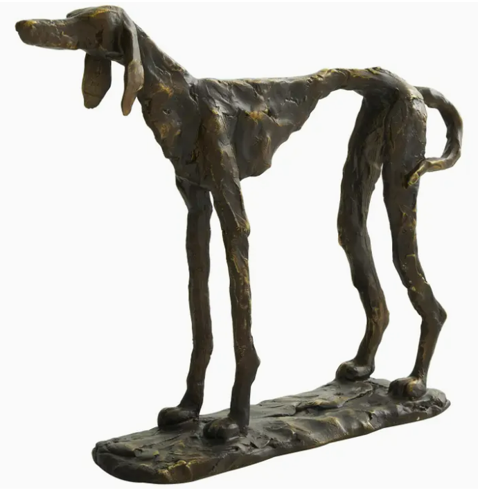 Eclectic Bronze Polystone Sculpture | Slim Dog