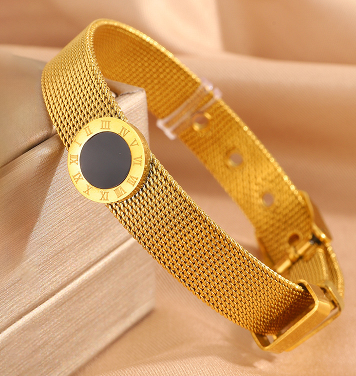 Luxury Stainless Steel Roman Numeral Bracelet