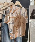 Women's Summer Solstice Printed Short-Sleeve Mesh Top