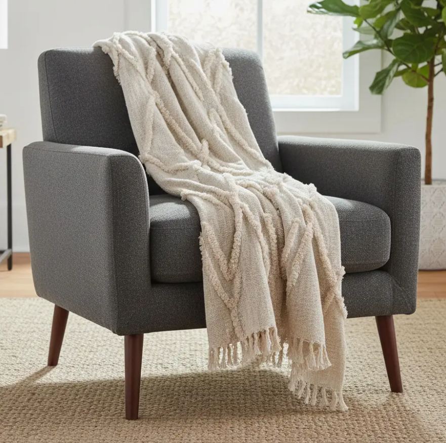 Tufted Diamond Throw Blanket